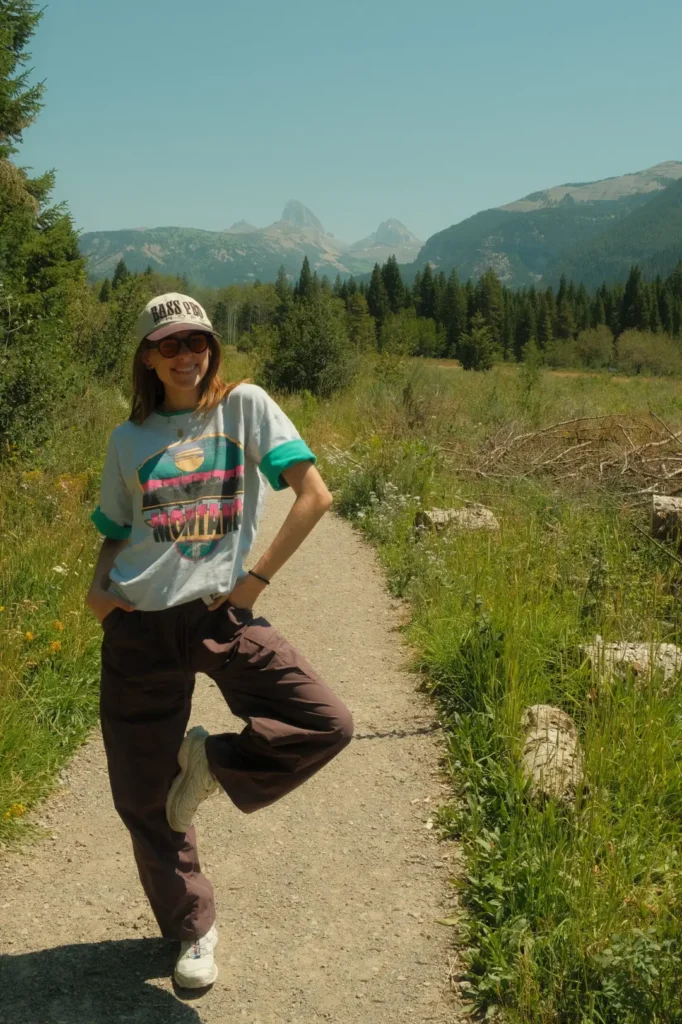 Girl on hike near the Tetons