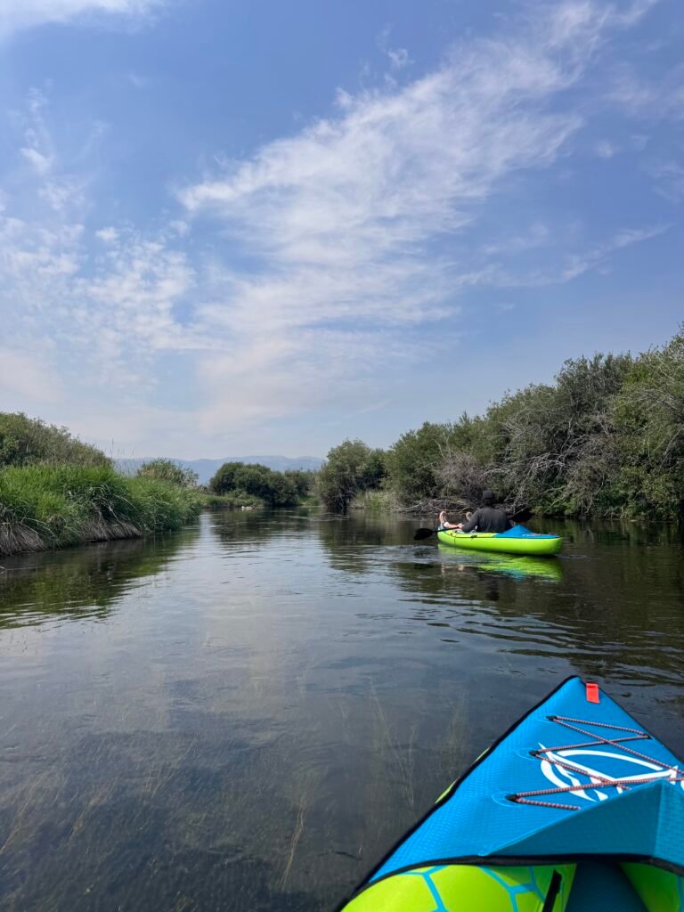A kayak on the Teton River in Driggs, Idaho