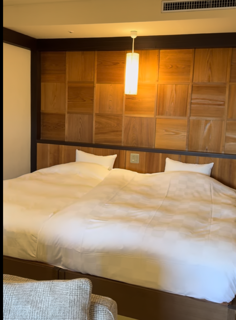 bed at a ryokan in Hakone, Japan 