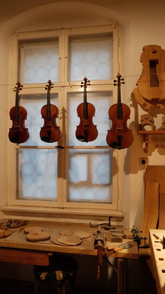 Violin and lutes at the Museum of Fussen in Fussen Germany