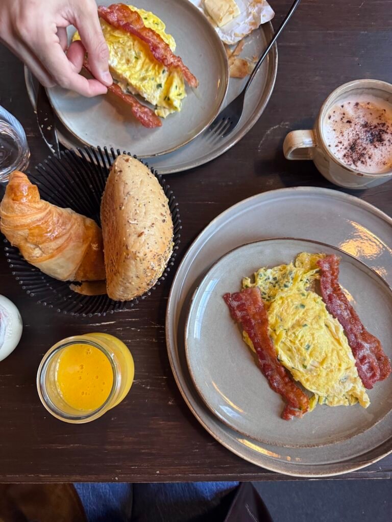 Breakfast at Burg Gutenfels hotel in the Rhine River Valley, Germany